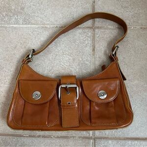 HYPE Shoulder Bag brown camel real genuine leather vintage Y2K small satchel